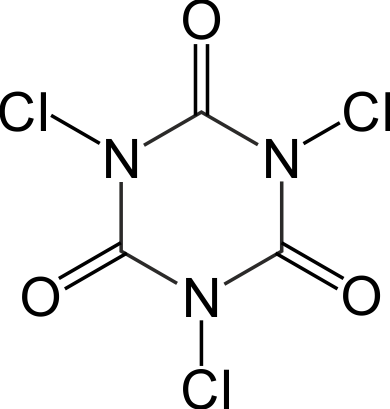 Chemical Structure of Trichloroisocyanuric acid - TCCA